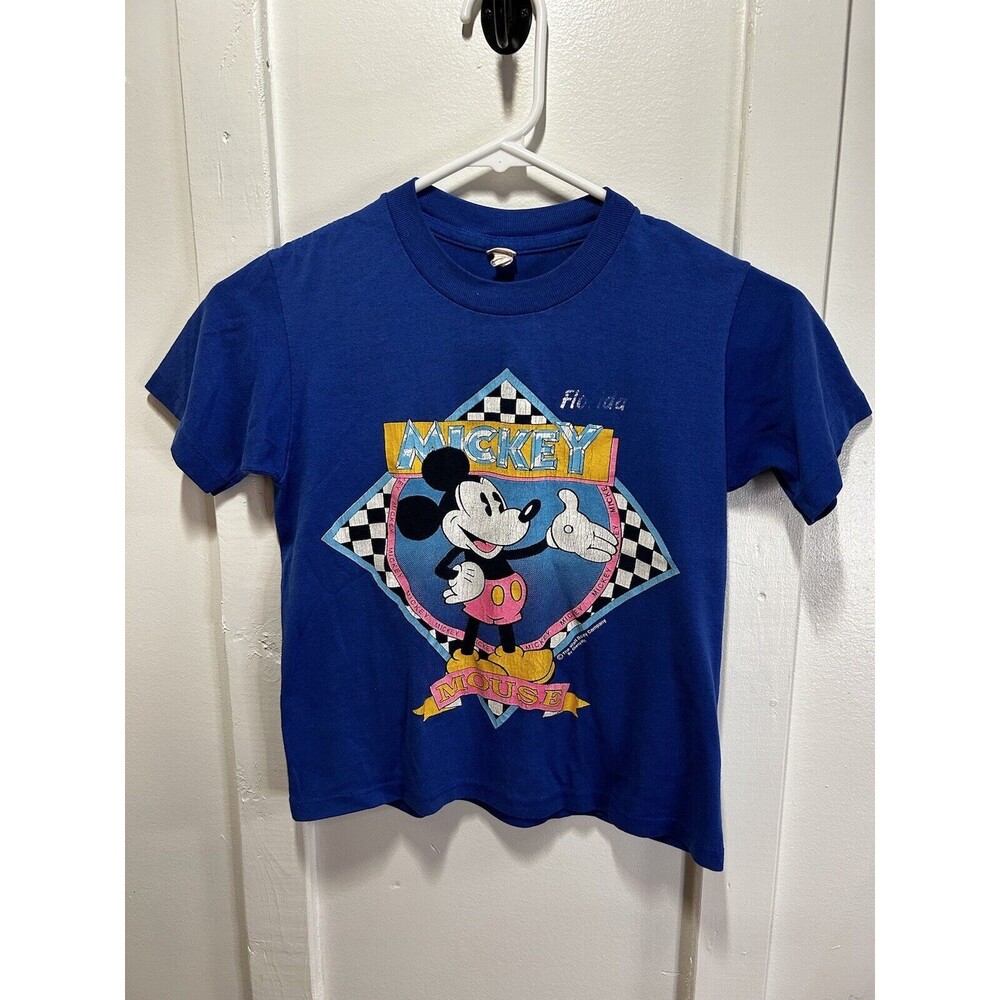 Vintage Sherry Mickey Mouse Walt Disney Florida Single Stitch T Shirt Kids 10/12
